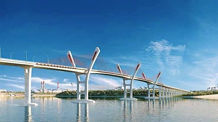 Cầu bến Rừng nối huyện Thuỷ Nguyên (TP Hải Phòng) và thị xã Quảng Yên (tỉnh Quảng Ninh).