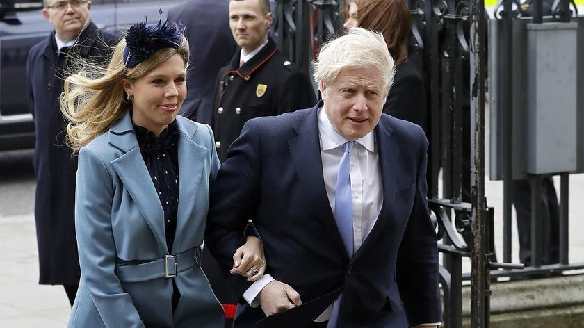 Thủ tướng Anh Boris Johnson và hôn thê Carrie Symonds (tháng 3/2020).