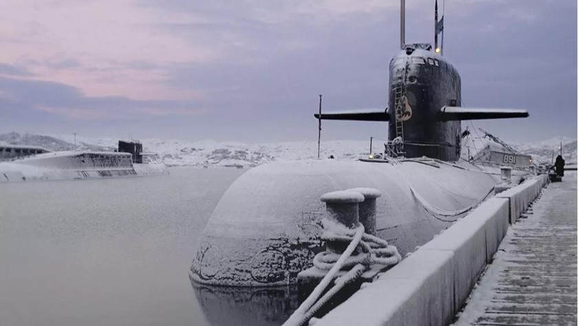 Tàu ngầm hạt nhân Nga trong khu vực biển Bắc. ẢNh: Sputnik.