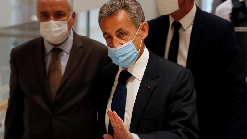 Cựu Tổng thống Pháp Nicolas Sarkozy, tại tòa án Paris, Pháp, ngày 1/3/2021. Ảnh: Reuters.