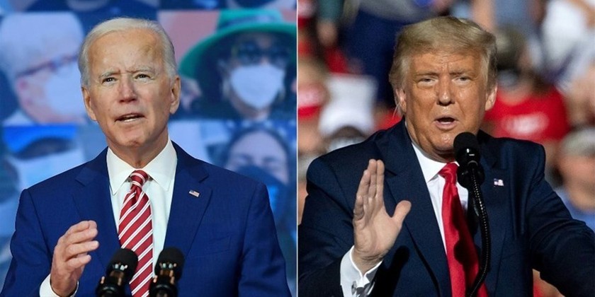 Đại diện đảng Dân chủ Joe Biden (trái) và Tổng thống đương nhiệm Donald Trump - đại diện đảng Cộng hòa.