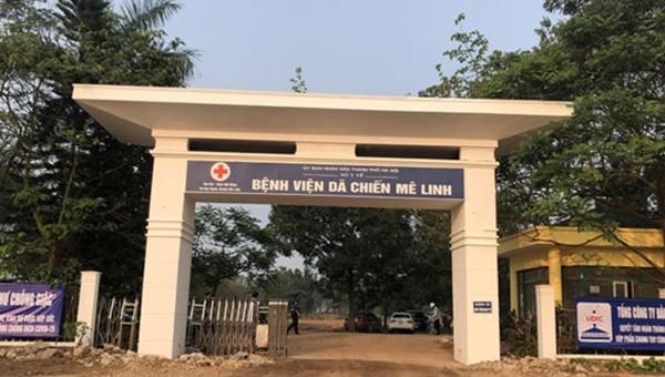 Bệnh viện dã chiến Mê Linh. Ảnh: Hà Nội mới