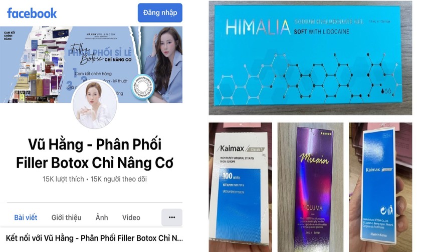 Filler, Botox được quảng cáo là hàng xách tay, nhưng tất cả không có hoá đơn chứng từ, tem nhãn phụ.