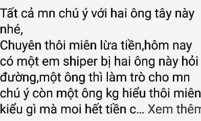 Thông tin được đăng tải trên mạng xã hội để gây sự chú ý. 