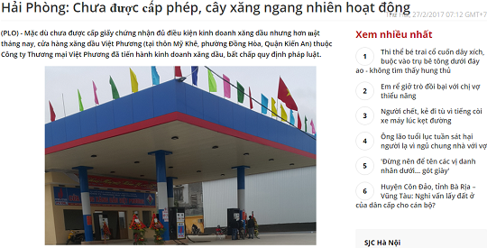 Hải Phòng: Nhận giấy phép sau khi đã bán hàng, Cửa hàng xăng dầu Việt Phương có thoát án phạt?