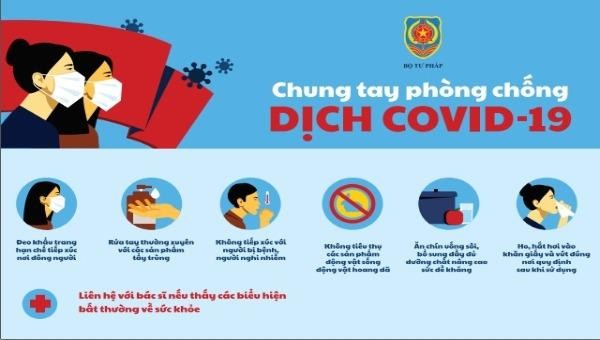 Bộ Tư pháp kêu gọi chung tay phòng chống dịch Covid.