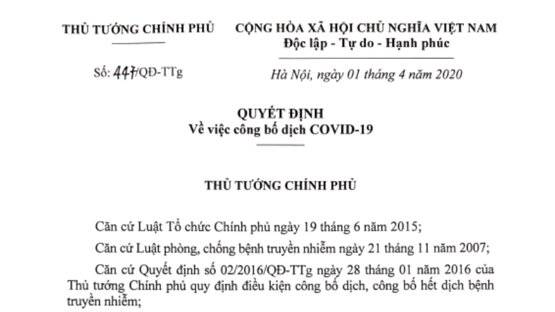 Quyết định số 447/QĐ-TTg.