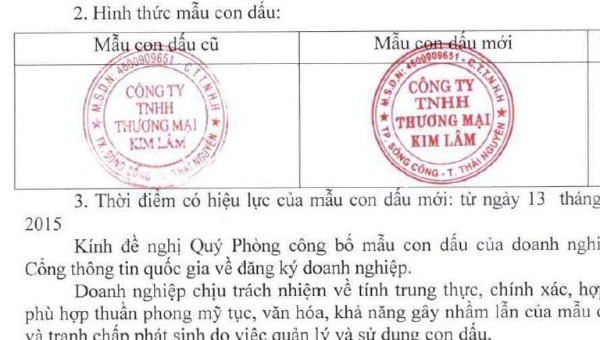 Doanh nghiệp sẽ không phải thông báo mẫu dấu? (Ảnh minh họa)