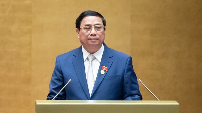 Thủ tướng Phạm Minh Chính tại phiên khai mạc. (Nguồn ảnh: quochoi.vn)