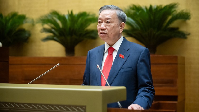 Tân Chủ tịch nước Tô Lâm phát biểu nhậm chức. (Ảnh: Phạm Thắng)