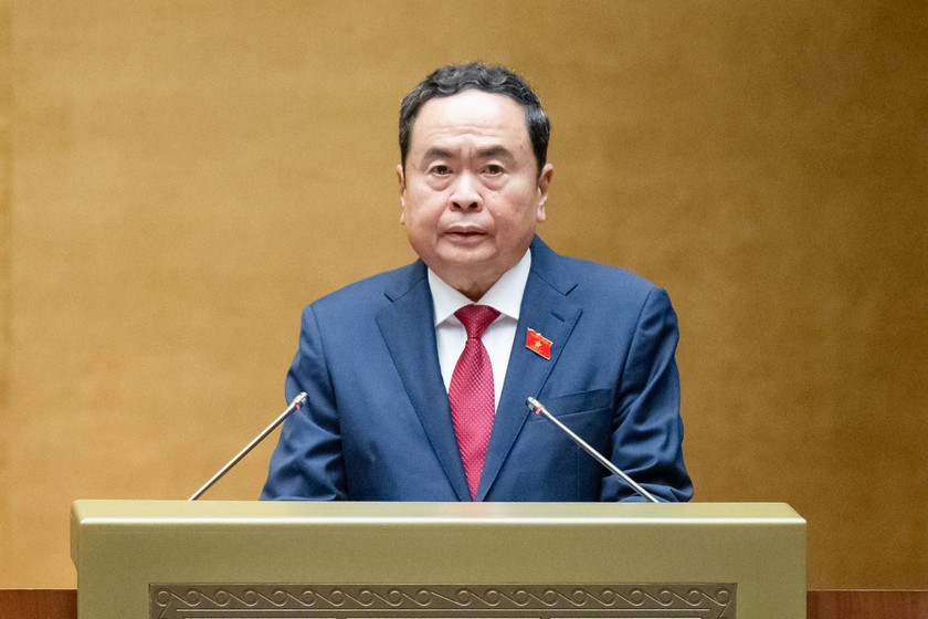 Chủ tịch Quốc hội Trần Thanh Mẫn phát biểu mở đầu phiên họp. (Ảnh: Nghĩa Đức)