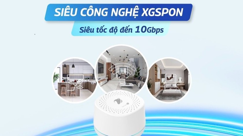 Đường truyền Internet thế hệ mới của VNPT tốc độ truyền tải tối đa lên tới 10 Gbps.