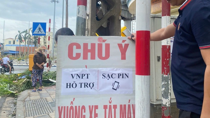 VNPT Hải Phòng triển khai các điểm hỗ trợ người dân sạc pin. (Ảnh: VNPT)