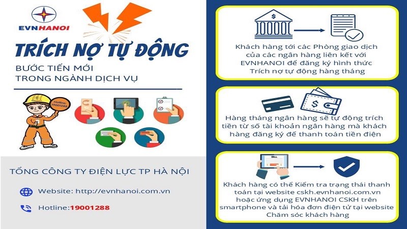 Thanh toán tiền điện bằng dịch vụ trích nợ tự động