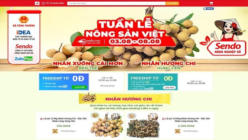 Trước mắt, từ hôm nay (3/8), nhãn lồng sẽ được bán trên sàn Sendo.vn