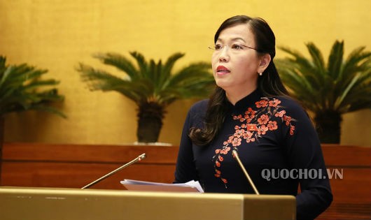 Trưởng Ban Dân nguyện của Ủy ban thường vụ Quốc hội Nguyễn Thanh Hải trình bày báo cáo tại phiên họp.