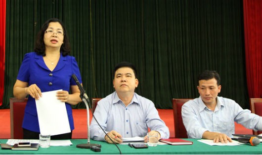 Phó Giám đốc Sở Tư pháp Hà Nội Hồ Xuân Hương thông tin về các hoạt động hưởng ứng Ngày pháp luật Việt Nam 2018.