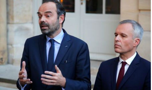 Thủ tướng Pháp Edouard Philippe và Bộ trưởng sinh thái Francois de Rugy.