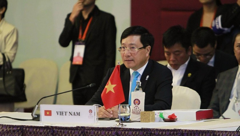  Phó Thủ tướng, Bộ trưởng Ngoại giao Phạm Bình Minh phát biểu tại hội nghị. Ảnh: Website ASEAN.