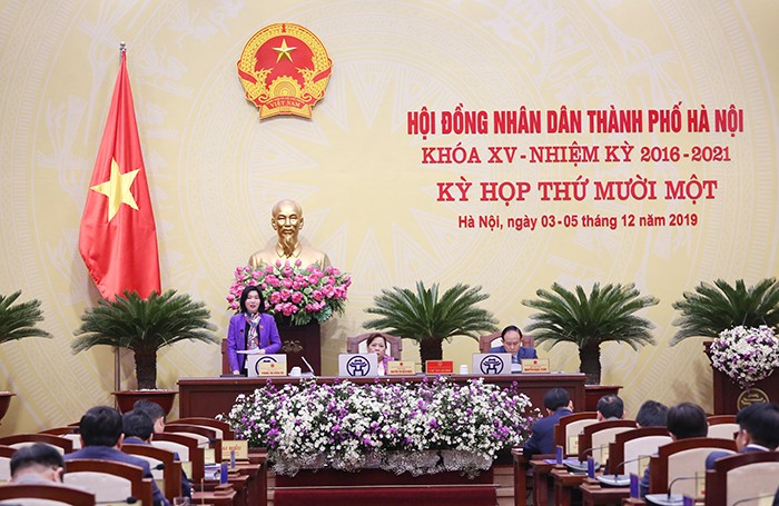 Hình ảnh tại phiên họp. Ảnh: Cổng TTĐT Hà Nội.