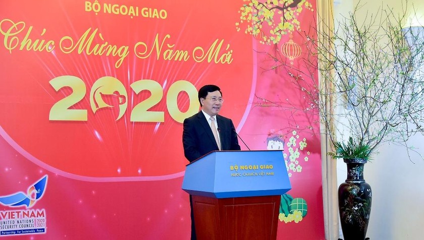 Phó Thủ tướng, Bộ trưởng Ngoại giao Phạm Bình Minh phát biểu tại cuộc gặp.