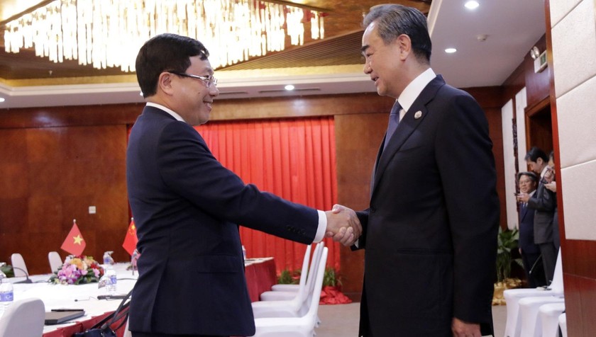 Phó Thủ tướng, Bộ trưởng Phạm Bình Minh gặp Bộ trưởng Ngoại giao Trung Quốc Vương Nghị.