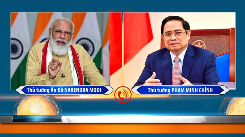 Thủ tướng Chính phủ Phạm Minh Chính điện đàm với Thủ tướng Ấn Độ Narendra Modi.