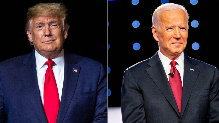 Ông Trump (bên trái) và ông Biden.