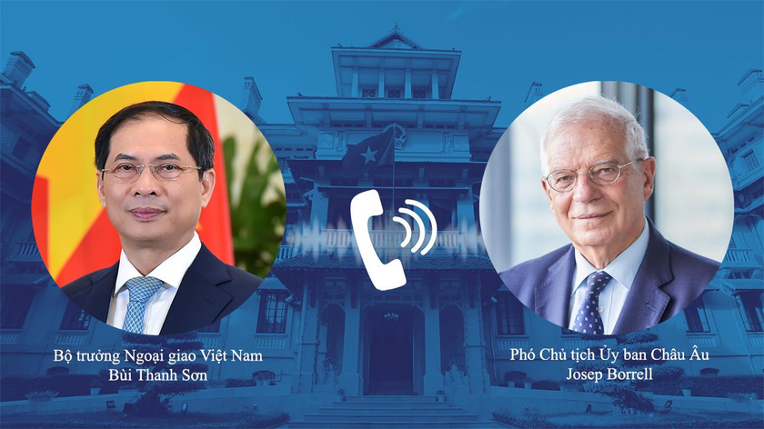 Bộ trưởng Ngoại giao Bùi Thanh Sơn điện đàm với Phó Chủ tịch Ủy ban Châu Âu, Đại diện cấp cao về chính sách an ninh và đối ngoại EU Josep Borrell.