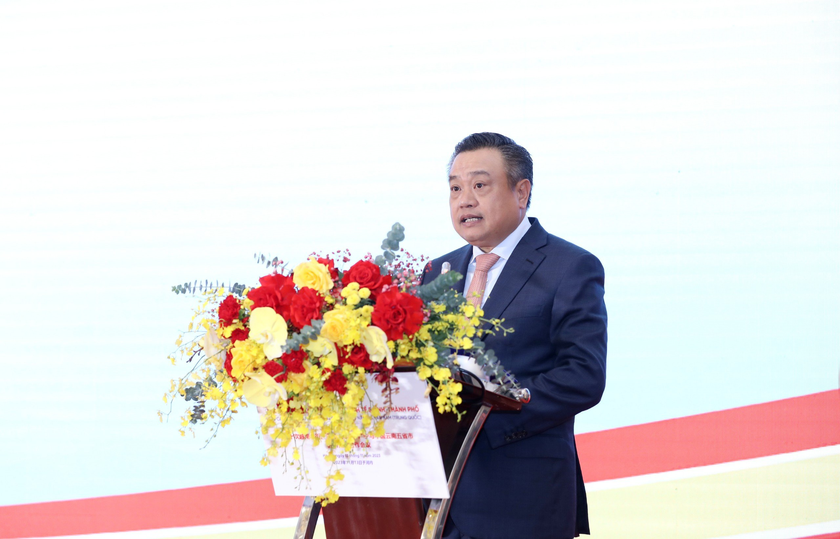 Chủ tịch UBND TP Hà Nội Trần Sỹ Thanh phát biểu bế mạc hội nghị.