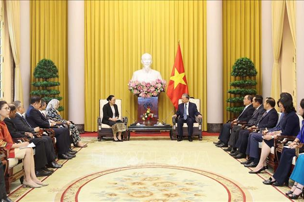 Chủ tịch nước Tô Lâm tiếp Đại sứ, Đại biện các nước ASEAN và Timor-Leste tại Hà Nội đến chào và chúc mừng. Ảnh: TTXVN