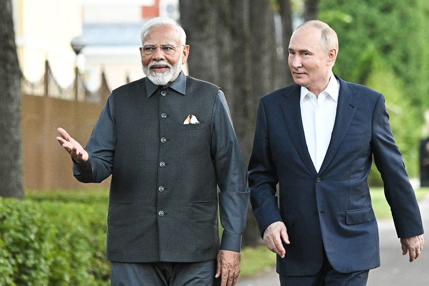 Thủ tướng Ấn Độ Modi và Tổng thống Nga Putin.