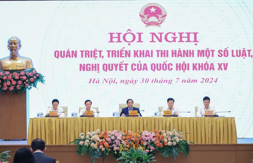 Thủ tướng chủ trì Hội nghị triển khai thi hành một số Luật, Nghị quyết của Quốc hội ảnh 1