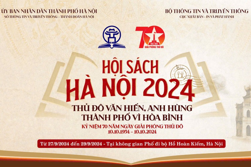 Hội Sách Hà Nội lần thứ IX - năm 2024 khai mạc vào tối nay, 27/9 tại khu vực Phố đi bộ hồ Hoàn Kiếm, quận Hoàn Kiếm, TP Hà Nội.