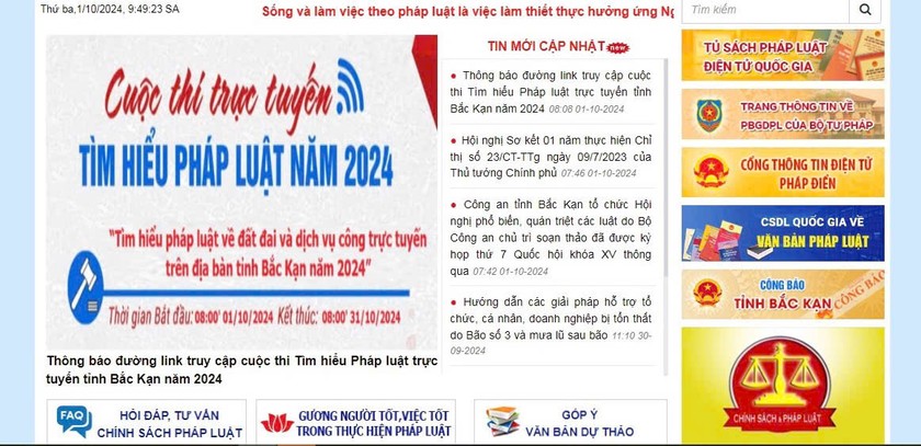 Bắc Kạn tổ chức cuộc thi trực tuyến “Tìm hiểu pháp luật về đất đai và dịch vụ công trực tuyến”