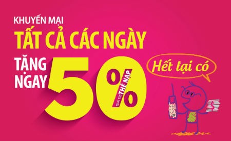 Viettel tặng 50% giá trị thẻ nạp cho khách hàng có tài khoản sắp “cạn”