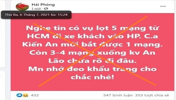 Hình ảnh bài viết trên mạng xã hội.