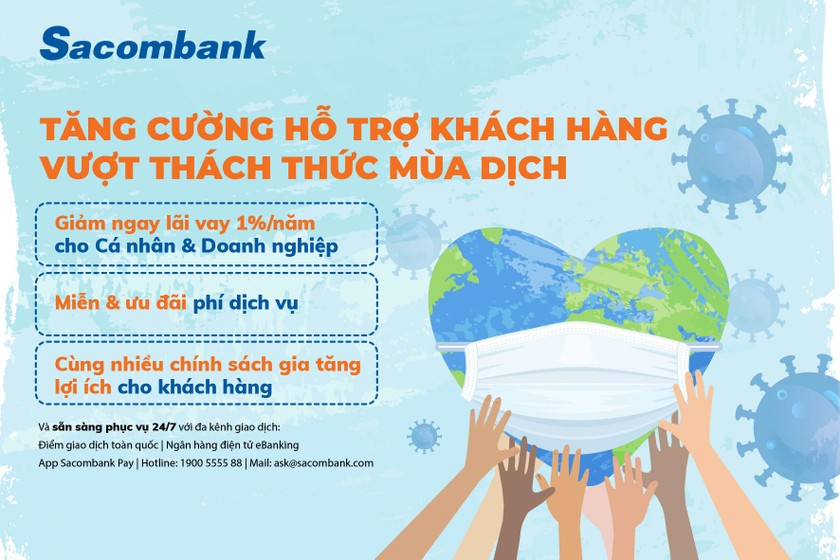 Sacombank tiếp tục đồng hành cùng khách hàng khắc phục ảnh hưởng do COVID-19