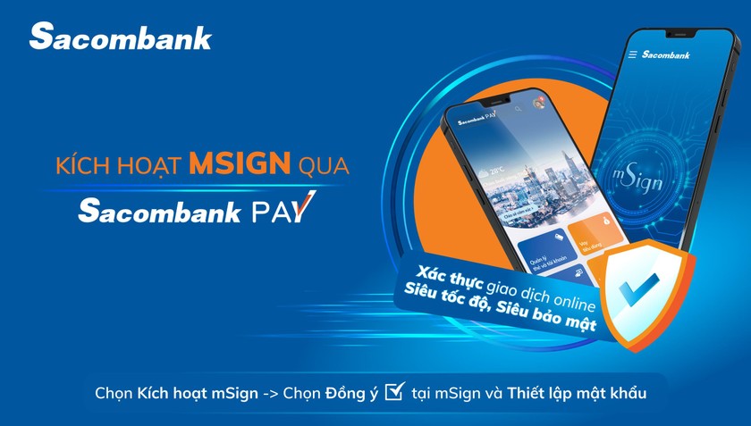 Dễ dàng đăng ký mSign trên Sacombank Pay