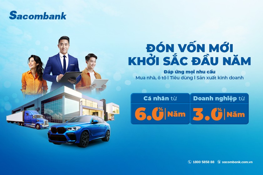 Sacombank tăng nguồn vốn và thêm gói vay phục vụ người dân đón Tết