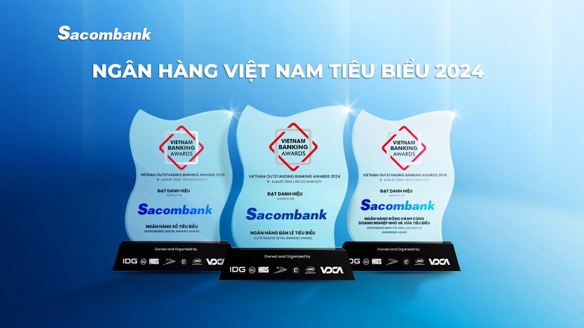 Sacombank 7 năm liên tiếp được vinh danh tại giải thưởng Ngân hàng Việt Nam tiêu biểu