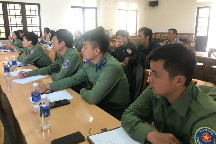 Lực lượng BQLR Lâm Viên tham gia buổi tập huấn.