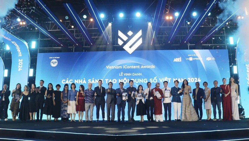 Những cá nhân và tổ chức đạt giải trong đêm chung kết iContent Awards 2024.