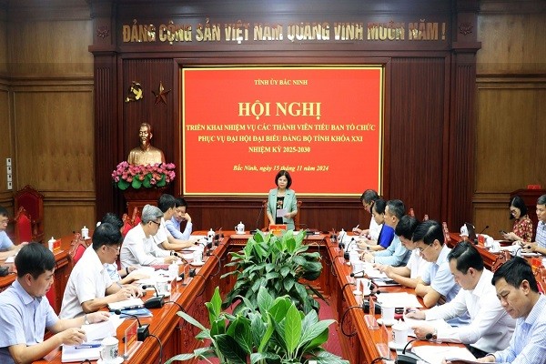 Tiểu ban Tổ chức phục vụ Đại hội đại biểu Đảng bộ tỉnh Bắc Ninh lần thứ XXI, nhiệm kỳ 2025 - 2030 tổ chức Hội nghị triển khai nhiệm vụ.