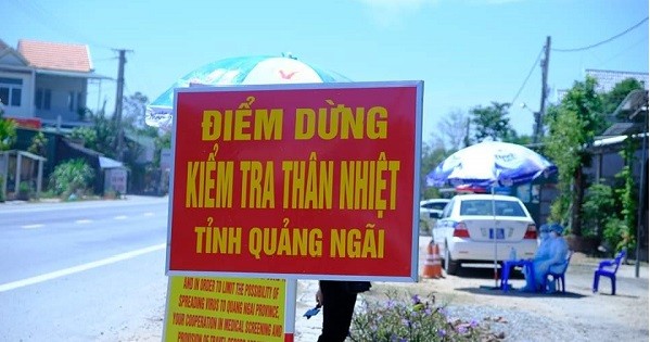 Chốt kiểm tra y tế tại tỉnh Quảng Ngãi.