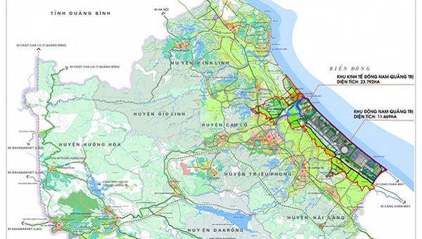 Khu kinh tế Đông Nam Quảng Trị, tỉnh Quảng Trị trên bản đồ