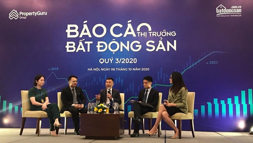 Toàn cảnh buổi công bố Báo cáo thị trường bất động sản quý III/2020 tổ chức sáng ngày 6/10, tại Hà Nội.