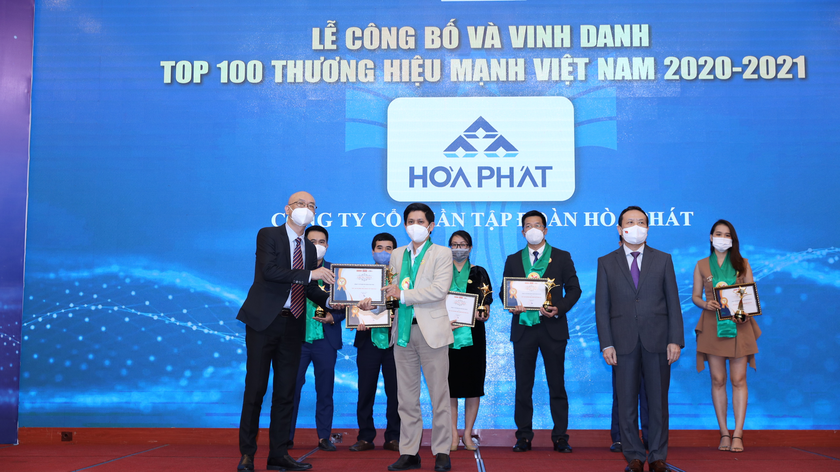 Hòa Phát được vinh danh Thương hiệu mạnh lần thứ 10 liên tiếp.