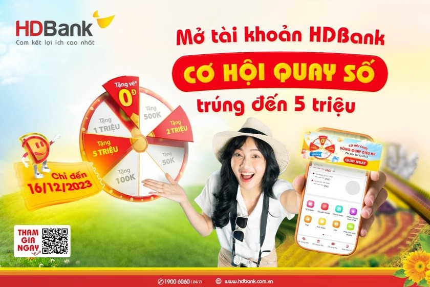 Cơ hội cuối để dễ dàng nhận về các giải thưởng hoàn tiền may mắn của HDBank.