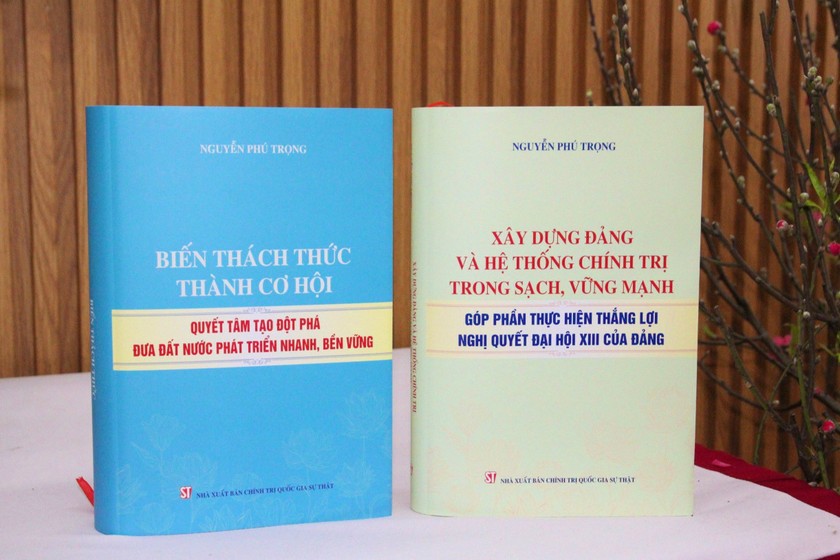 Hai cuốn sách của Tổng Bí thư được xuất bản trong tháng 2/2024 .(Ảnh: thanhnien.vn)